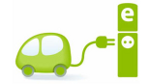 Il logo stilizzato della ricarica di un'auto elettrica